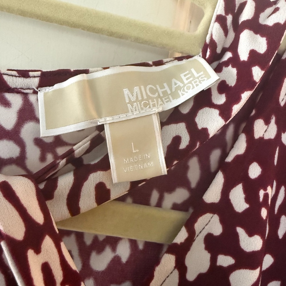 MICHAEL Michael Kors Burgundy and White Animal-Print Long-Sleeve Tops - Picture 6 of 7